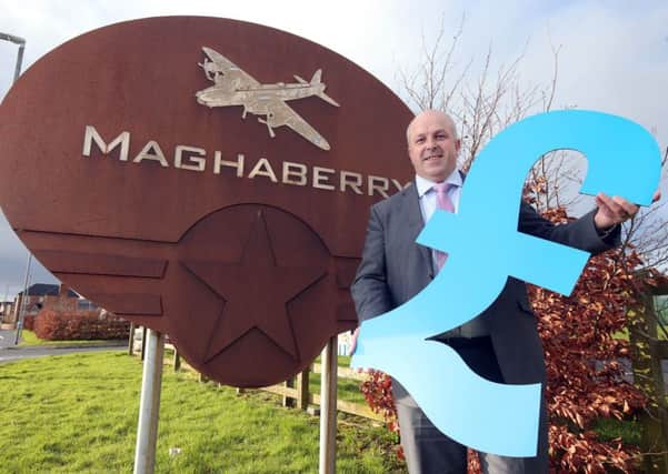 Alderman James Tinsley, Chairman of the council's Leisure and Community Development Committee, promotes the new  'Developing Place - Sharing Space' Community Fund for projects in the Maghaberry area.