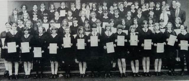 Coleraine Girls' Secondary School level two and three French certificate holders in May 1993.