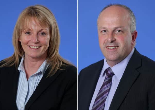 Councillor Amanda Grehen (Alliance Party) and Alderman James Tinsley (DUP).