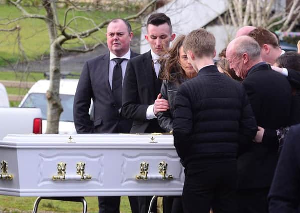 The funeral has taken place of Shannon McQuillan at St. Joseph's Church, Dunloy, Northern Ireland.
Picture By: Arthur Allison/Pacemaker Press