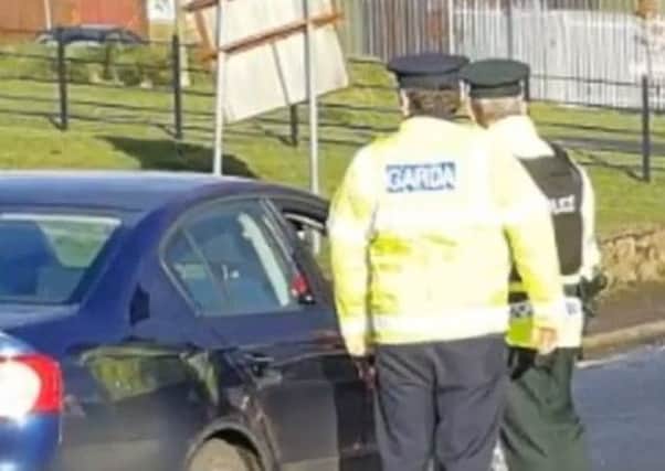 A still from the PSNI's video showing some of the measures used in cross-border policing operations.