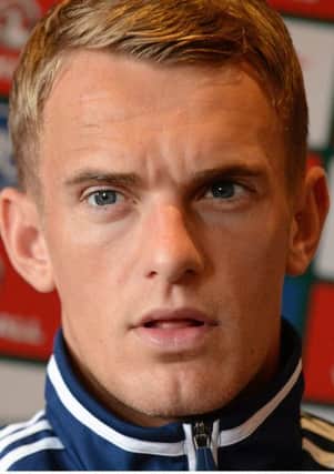 13 August 2012; Northern Ireland's Dean Shiels during a press conference ahead of their side's Vauxhall international challenge match against Finland on Wednesday. Northern Ireland Press Conference, Culloden Estate and Spa, Holywood, Belfast, Co. Antrim. Picture credit: Oliver McVeigh / SPORTSFILE