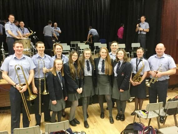 Larne Grammar School welcomed the Central RAF Band for a performance in the assembly hall.