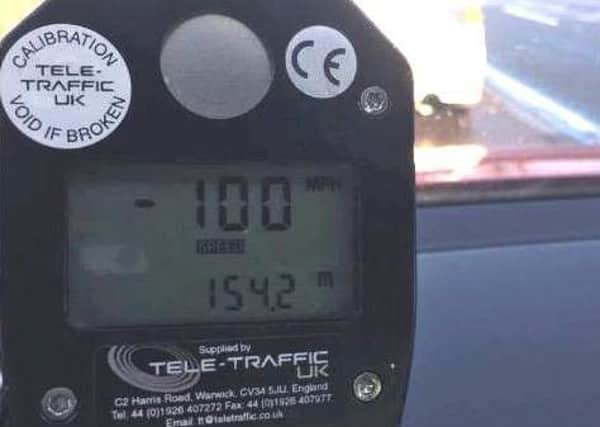 Police detected a motorist driving at 100mph on Glenavy Road. Pic by PSNI Lisburn.