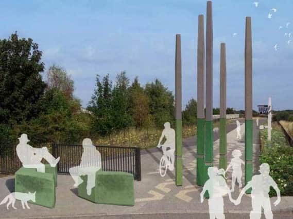 Artist's impression of the proposed greenway from the 2015 Greenisland Development Framework.  INNT 06-721-CON