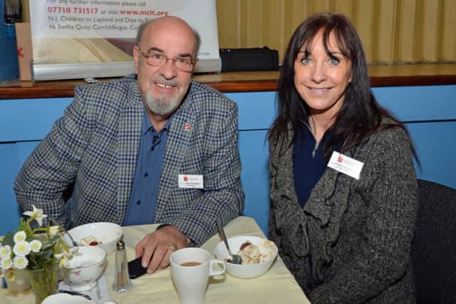 Jack Rodgers and Fiona Williamson, of the NI Children to Lapland Trust, at a previous Lenten lunch  . INCT 07-002-PSB
