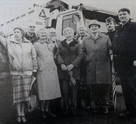 Pictured at the new bottle banks in Portballintrae in February 1993 are members of Portballintrae Residents' Association. From left - Edna Bell, Ken Parkes, Sally Maclaine, Cowan Thompson, Jean Clarke, Mike Maileer, Dr Maclaine, Desmond Donnelly and Jim Allen, Coleraine Borough Council.
