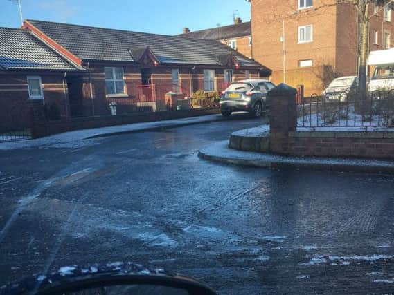Icy conditions in Greenisland this week (image provided by local resident)