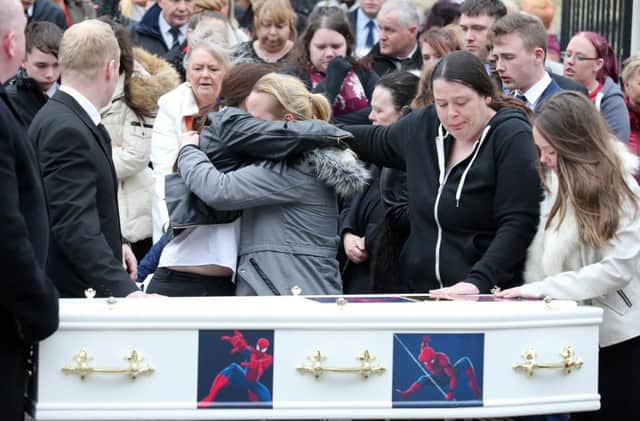 The funeral has taken place of Ballymena schoolboy Kayden Fleck at Ballymena Elim Church.  Picture by Jonathan Porter/PressEye