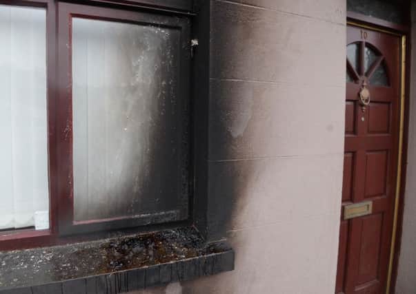 Scorch damage was caused to the front of the property at Hillview Terrace, Banbridge. Pic by Colm Lenaghan, Pacemaker Press