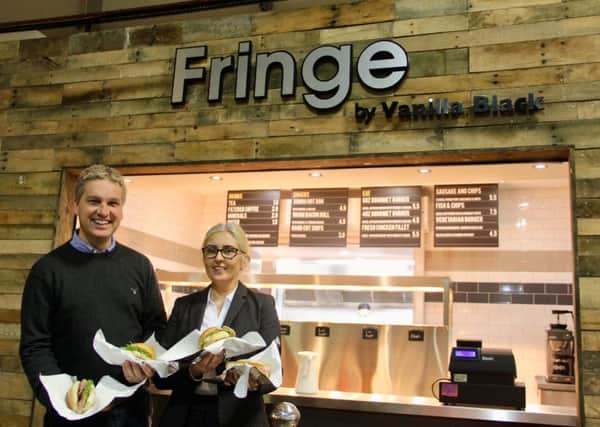 Peter Dowds and Phyllis Hayes officially open Fringe by Vanilla Black.