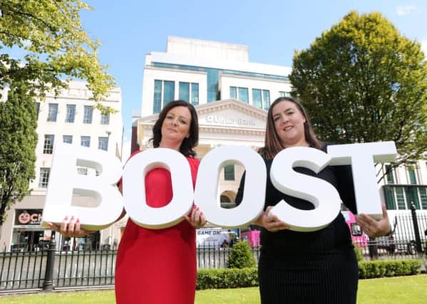 Lisa McCaul (left) and Cara Taylor, both Growth Enablers at Ulster Bank, kick off the major new series of events across Northern Ireland including Ballymena,  intended to support entrepreneurs.