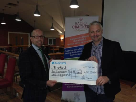 Radio Cracker presented Â£10,250 for Tearfund to run a programme to combat Sexual Gender-based Violence in CAR.