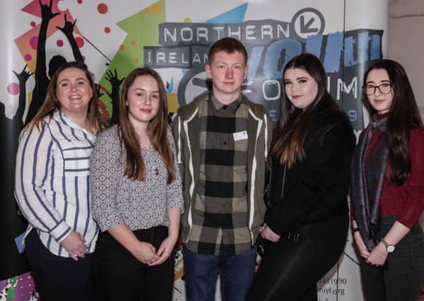 Among those attendingThursday's NI Youth Congress event at Stormont when 200 young people debated issues in the Assembly Chamber were representatives from Women's Aid Antrim, Ballymena, Carrickfergus, Larne and Newtownabbey (ABCLN Voices) .