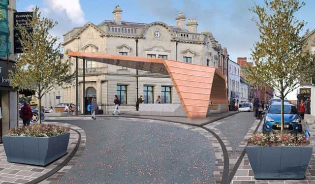 A photomontage of what the Public Realm Scheme has in store for the Bandstand area at Broadway.
