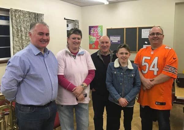 Pictured at the Solo and Ensembles Contest in Belfast are CWA's Robin Clinton, Wendy McCormack, David Macaulay, Andrew Baxter and Adam Smith.