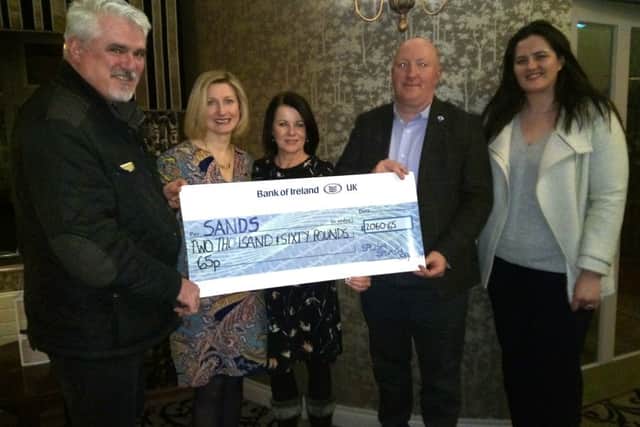 Elaine and Donal Macauley with Steven Guy of SANDS NI, Claire Sugden MLA and participant Kathryn Coates.