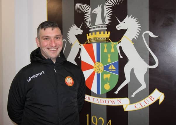 Matthew Tipton on his first night as Portadown manager. Pic by Pacemaker.