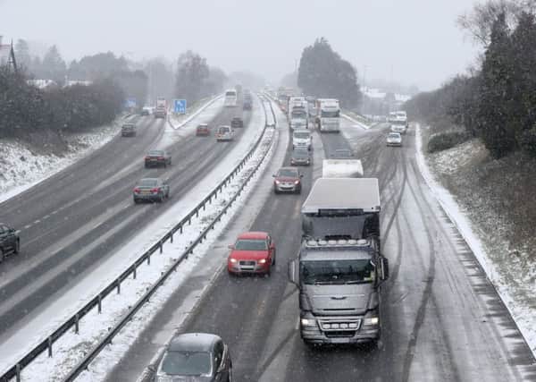 Snow and ice are causing treacherous road conditions in and around Lisburn. Pic by Declan Roughan, Press Eye