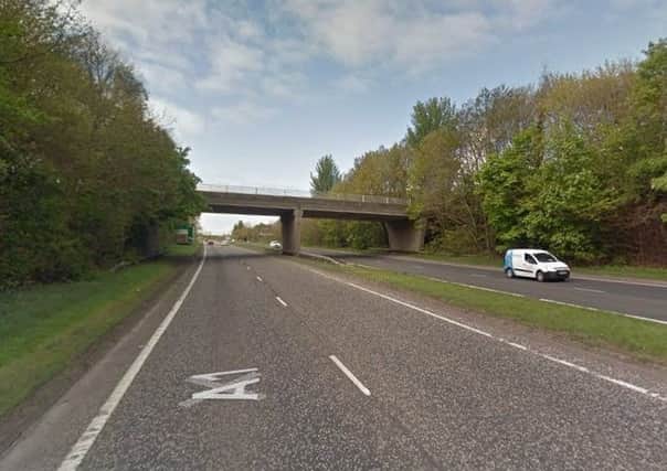 The A1 dual carriageway near the Bannview Road Bridge. Pic by Google
