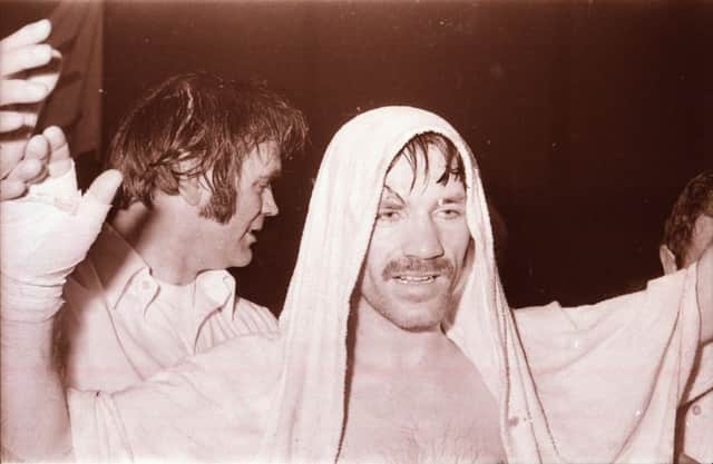 Derry lightweight, Charlie Nash celebrates his British title win in 1978.