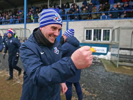 Loughgall's Dean Smith after the win over Glenavon