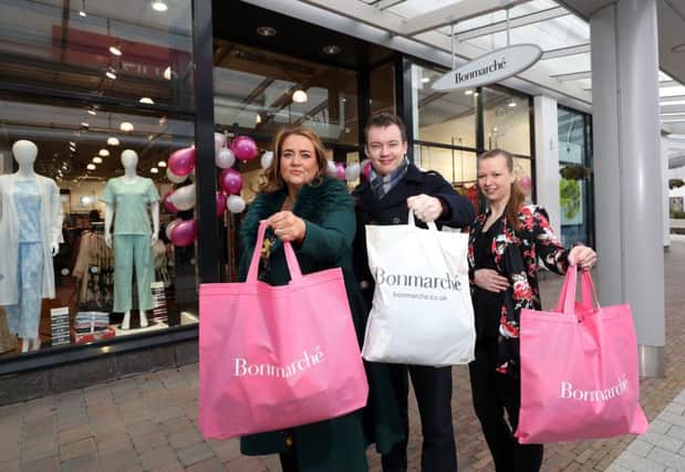 Leona Barr, centre manager, The Junction; Craig Stewart, The Lotus Group and Jana Hussey, store manager, outside the new BonmarchÃ© store at The Junction. A total of 10 new jobs have been created with the arrival of popular ladies fashion retailer, BonmarchÃ© at the Antrim based retail and leisure park. Representing an investment of Â£100,000, the new store opened to the public this week, occupying a 2,500 sq ft unit opposite Marks & Spencer. The new store opening is the first in a series of developments that are due to come on stream at the Antrim based centre this year. Following outline planning approval for a significant Â£30million redevelopment of the scheme in December, construction work will begin on site in the coming weeks. Picture by William Cherry, Press Eye.