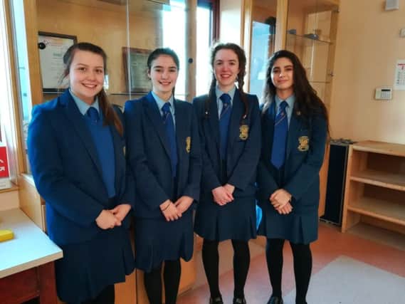 The Senior Girls Cross Country team from Loreto College which competed at the Ulster Schools Finals.  Niamh Carr (second from left) qualified for the All Ireland Schools Finals.