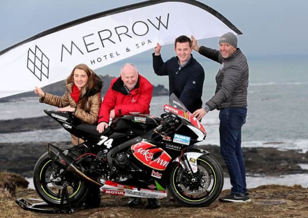 Vauxhall International North West 200 Event Director, Mervyn Whyte, joined  Donna and Mark Donnelly from the Merrow Hotel and Spa and Burrows Engineering/Cookstown Suzuki boss John Burrows to announce the Merrow Hotel and Spa's sponsorship of the main feature race at the event in 2018.