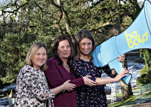 Announcing the 2nd Annual Female Entrepreneurs Conference 'Be Bold for Progress' to be held at the Galgorm Resort and Spa, Ballymena on the Thursday 8th March 2018 and calling all women are  Roseann Kelly Chief Executive of Women in Business and Jayne Taggart CEO of the Causeway Enterprise Agency with host Sarah Travers.   Galgorm WiB_1493