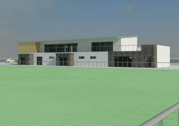 A computer-generated image of the proposed Ballymacash Sports Academy.