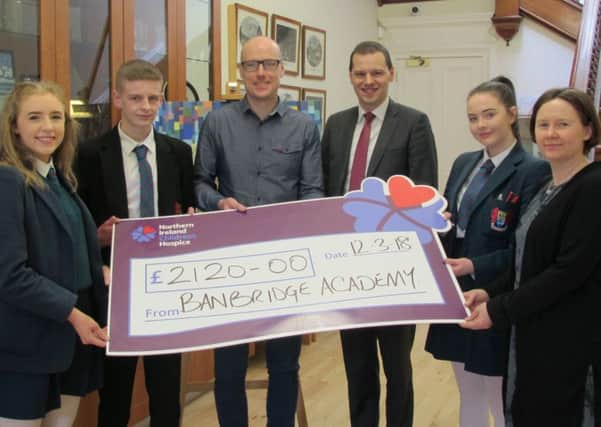 A presentation was made to Mr J Breen, the NI Regional Director of the NI Childrens Hospice, by pupils from Banbridge Academy.
