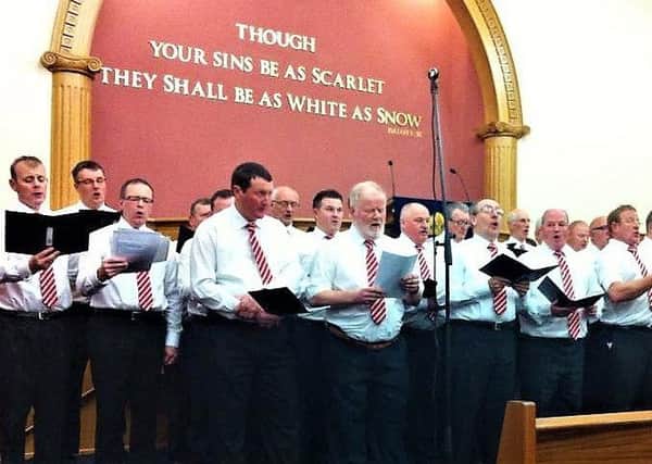 Lisburn Free Presbyterian Church Male Choir who will be singing at Lisburn CWU Mission Hall.
