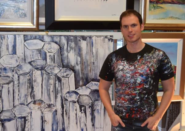 Artist Adrian Margey photographed ahead of his Easter Exhibition at Galgorm Resort & Spa.