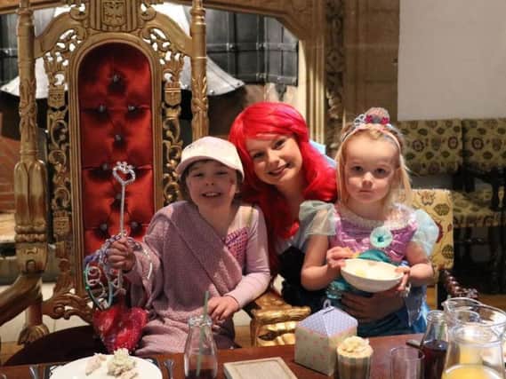 Lea-Rose (left) with 'Ariel' and Katelyn (all pictures courtesy of Hever Castle & Gardens).