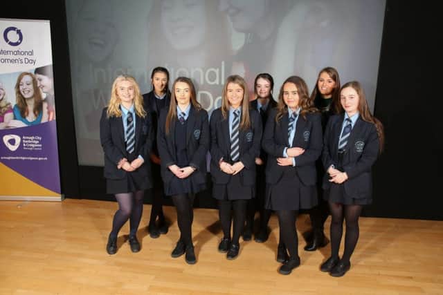 Students from St. Patrick's College, Banbridge. 

Picture: Philip Magowan