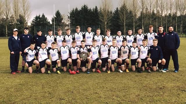 The victorious Coleraine Grammar School who won the Second XV Plate following their 24-10 win over Portadown College at Roughfort Playing Fields.