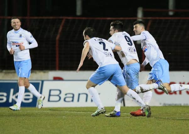 Cathair Friel opened the scoring for Ballymena at The Oval.