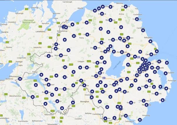Distribution of police stations in 1999. Compiled by Adam Kula