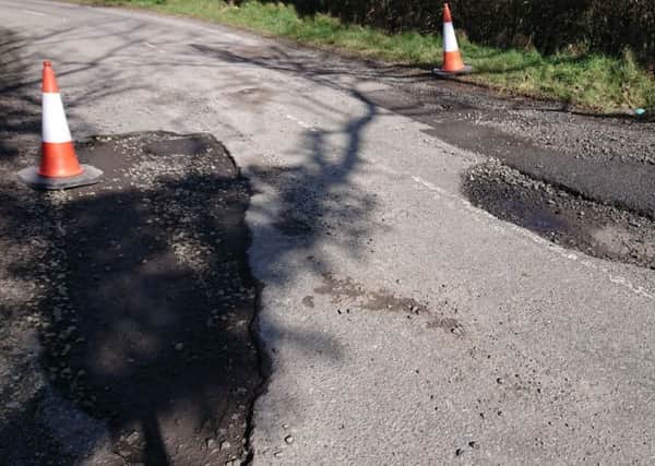 Potholes are a significant problem on many rural roads across Northern Ireland.
