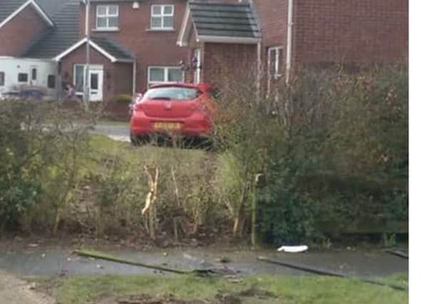 Car ends up in garden after road traffic collision in Moyraverty
