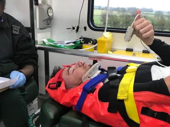 Glenn Irwin was taken to hospital following a crash at Donington Park.