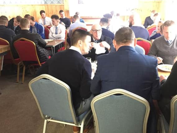 Loughgall players at the team breakfast