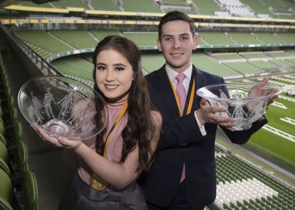 Daniella Timperley from Randalstown and Niall Gosson from Rush are the 2018 Pramerica Spirit of the Community Volunteers of the Year. Picture Colm Mahady / Fennells - CopyrightÂ© Fennell Photography 2018