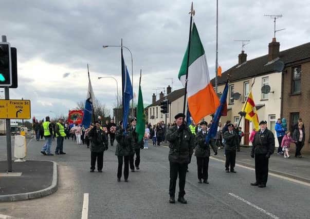Marching to the Easter Rising Commemoration ceremony in Lurgan