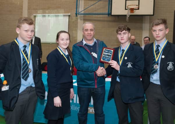 Year 10 pupils from St Benedicts College who were runners up at the Schools Technology Tournament hosted by Northern Regional College.