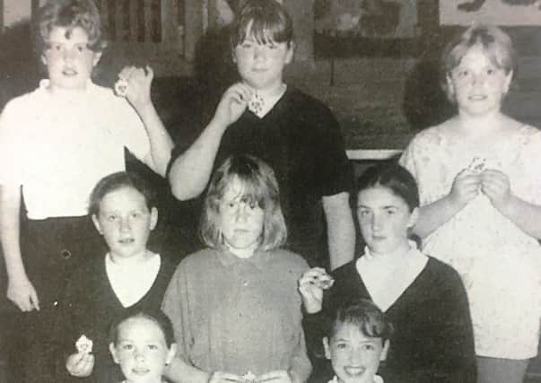 St Mary's Primary School seven-a-side Camogie team pictured in 1995 after winning a one day tournament.