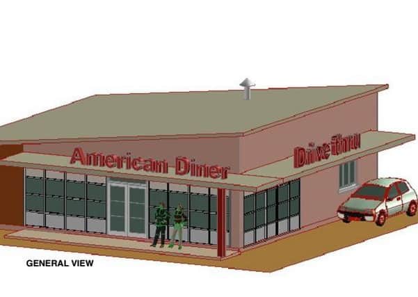 Architect's impression of the new planned American Diner for Centrepoint in Lurgan Architect: Shane McCorry