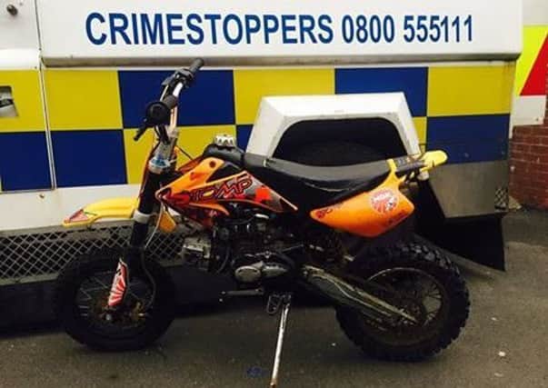 An off-road motorbike that was seized by the PSNI. (Archive pic)