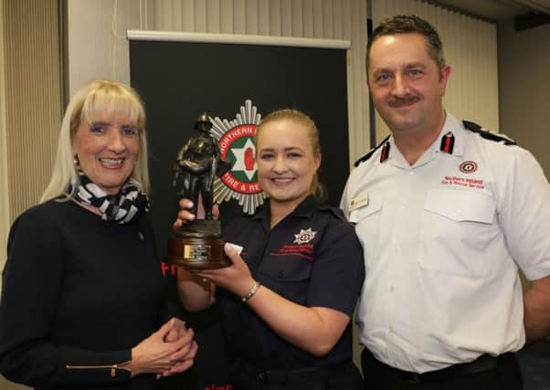 Trainee Firefighter Control Operator, Claire Costello from Dromore was awarded Top Trainee at the Northern Ireland Fire & Rescue Service Regional Control Centre Graduation Ceremony.